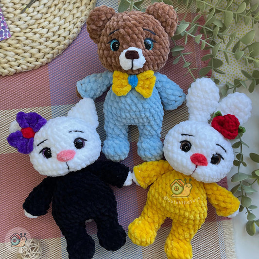 Bunny, Cat & Teddy Bear Crochet Pattern
