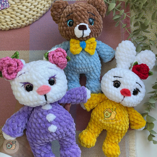 Bunny, Cat & Teddy Bear Crochet Pattern