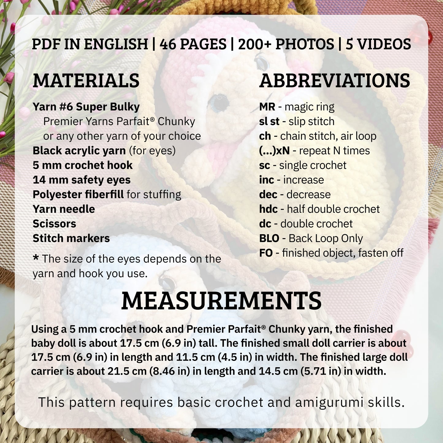 Baby Doll with Carrier Crochet Pattern