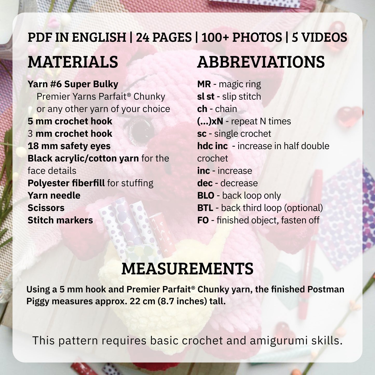 Postman Piggy Crochet Pattern