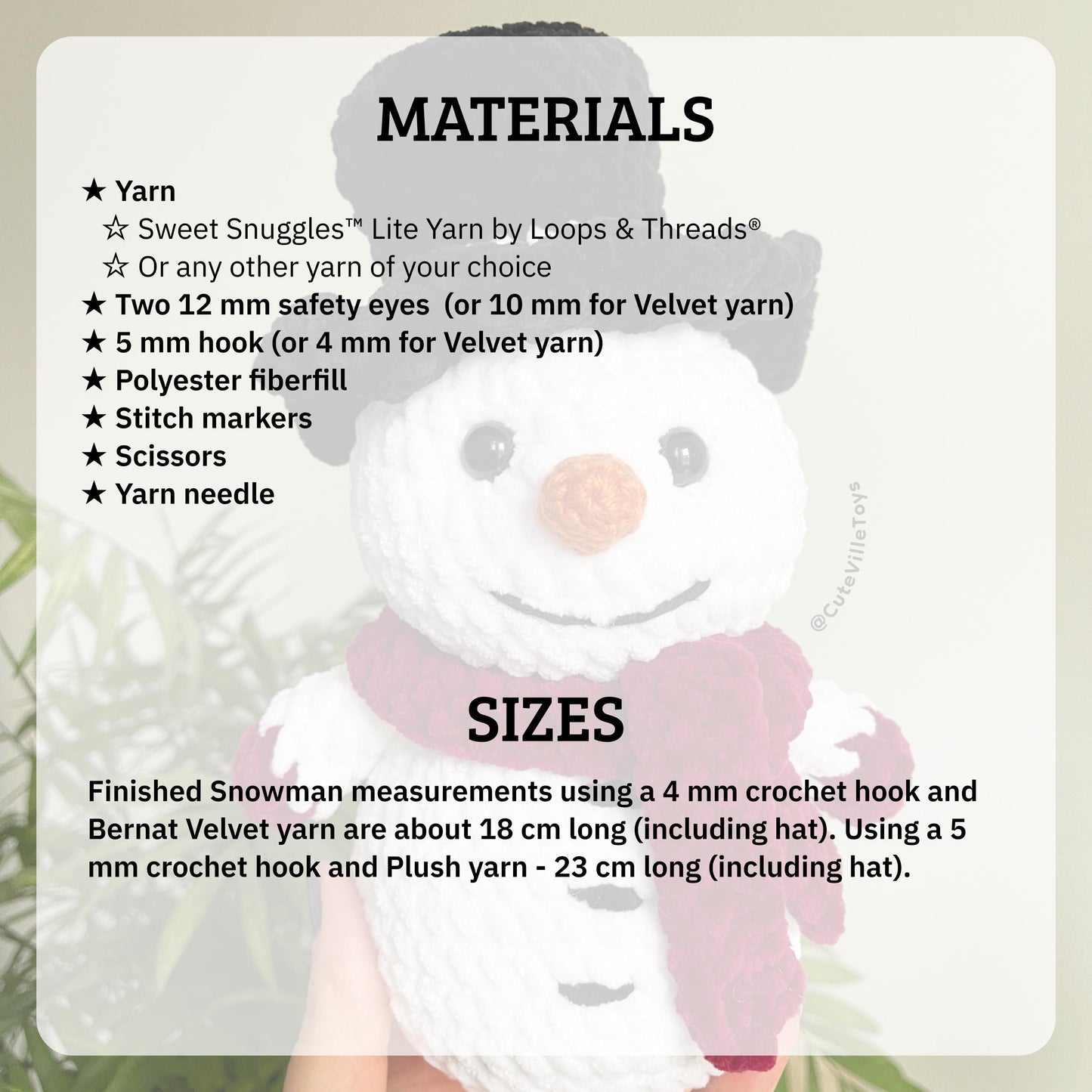 Snowman Crochet Pattern