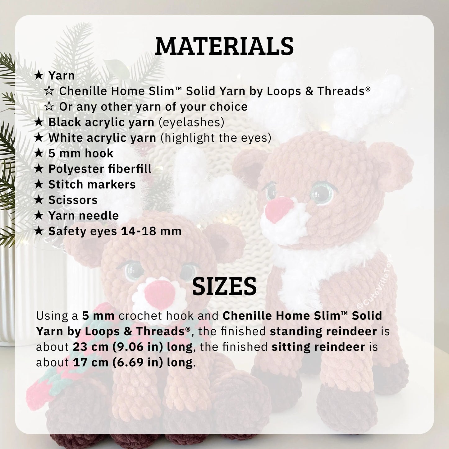 Reindeers 2-in-1 Crochet Pattern