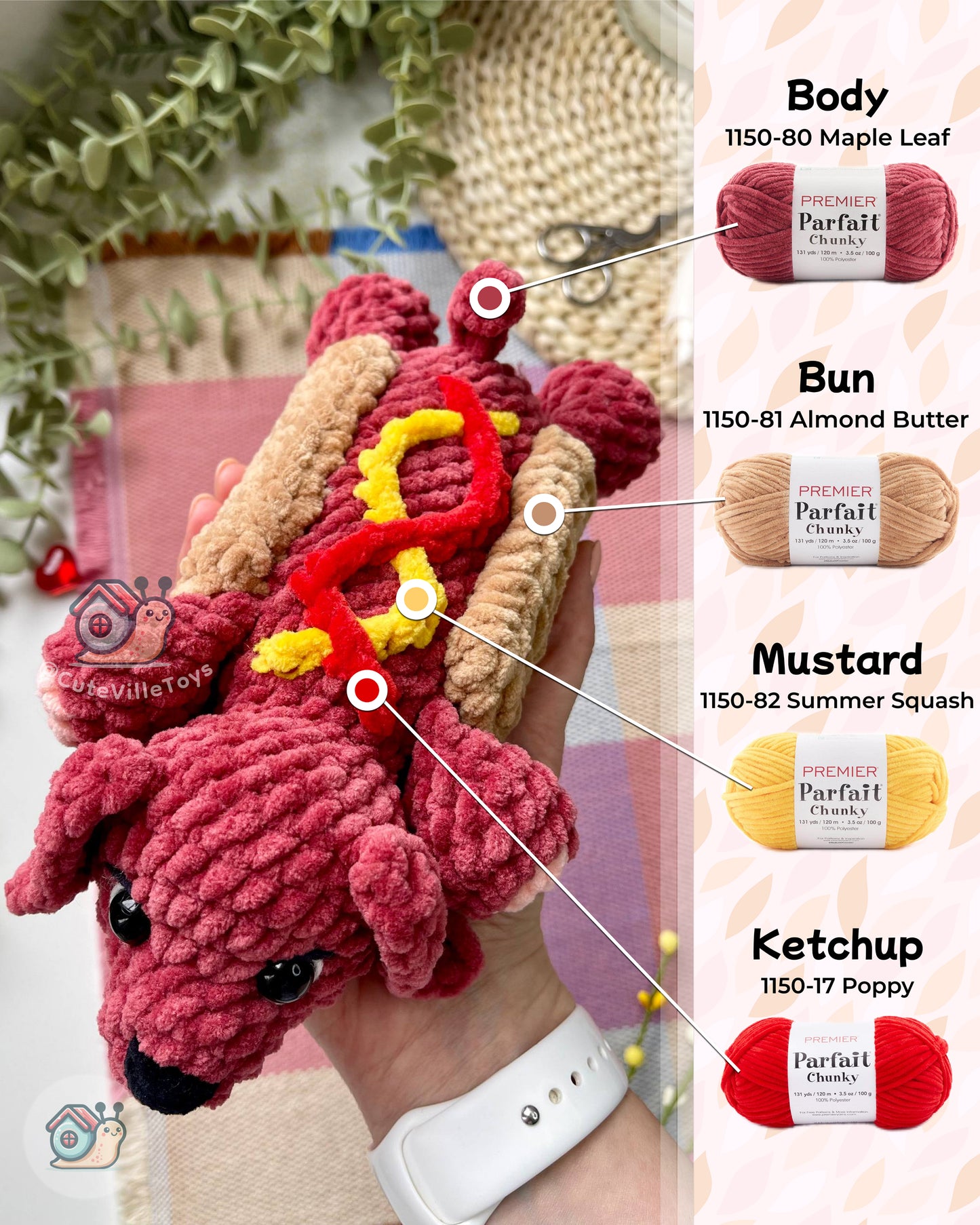 Tiny Puppy & Hot Dog Pup Crochet Pattern