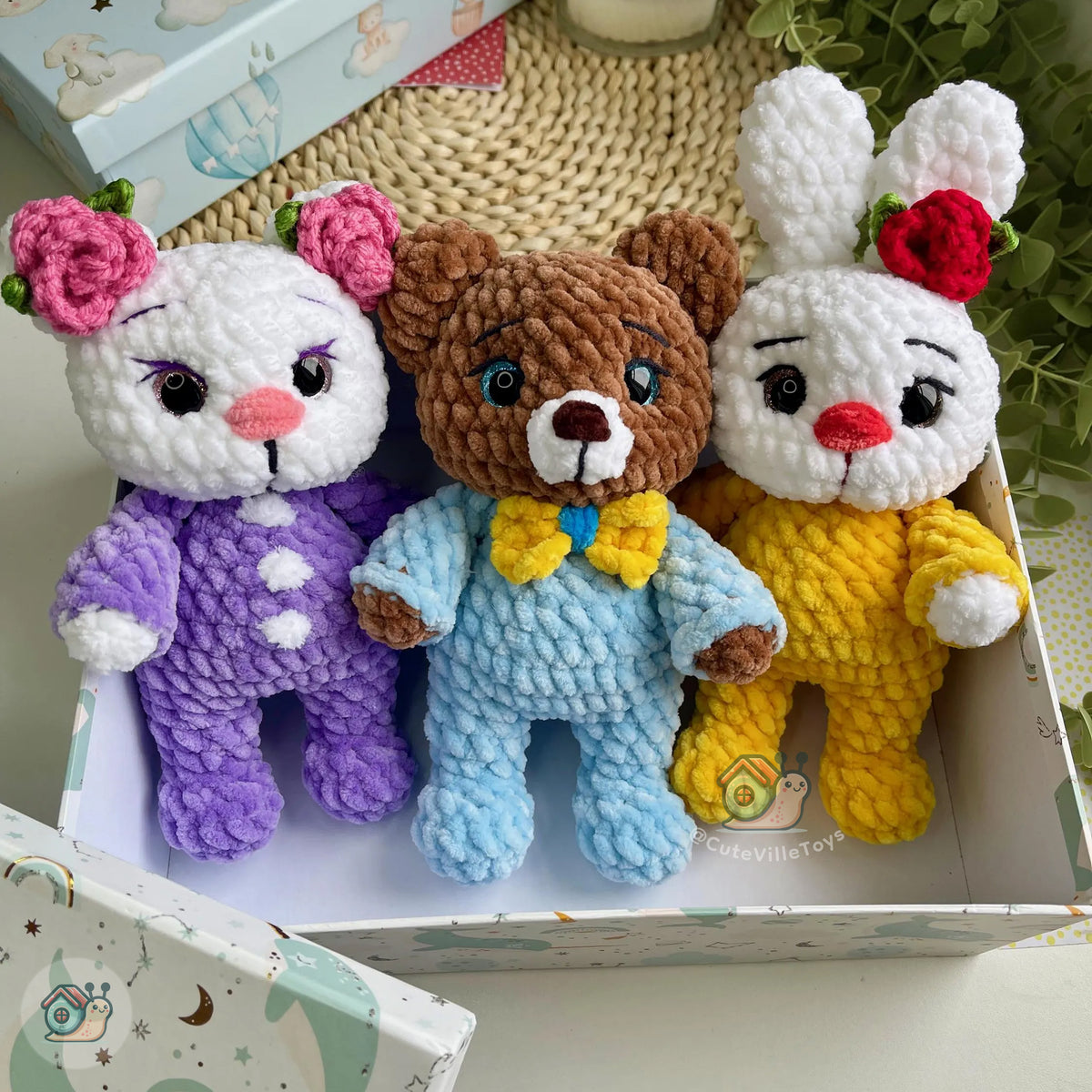 Bunny, Cat & Teddy Bear Crochet Pattern