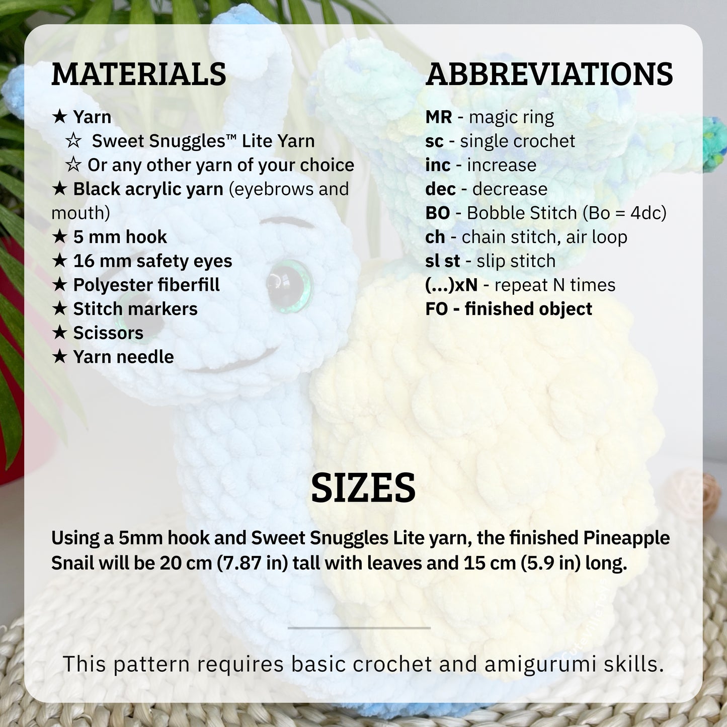 Pineapple Snail Crochet Pattern