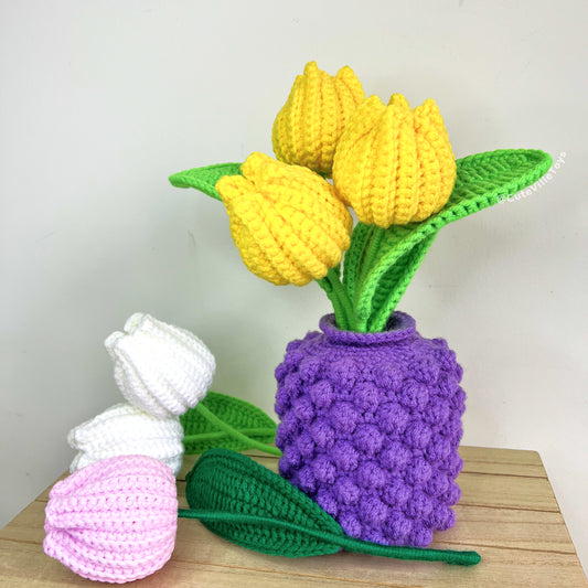 Tulips in Vase Crochet Pattern